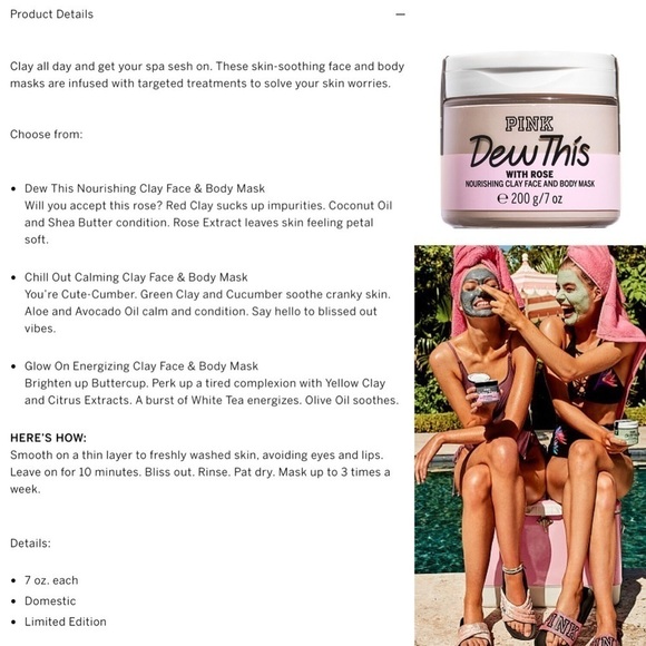 ๐ SALES ๐ป๐ HOLIDAY GIFT ๐ VS PINK Clay Mask - Picture 2 of 4